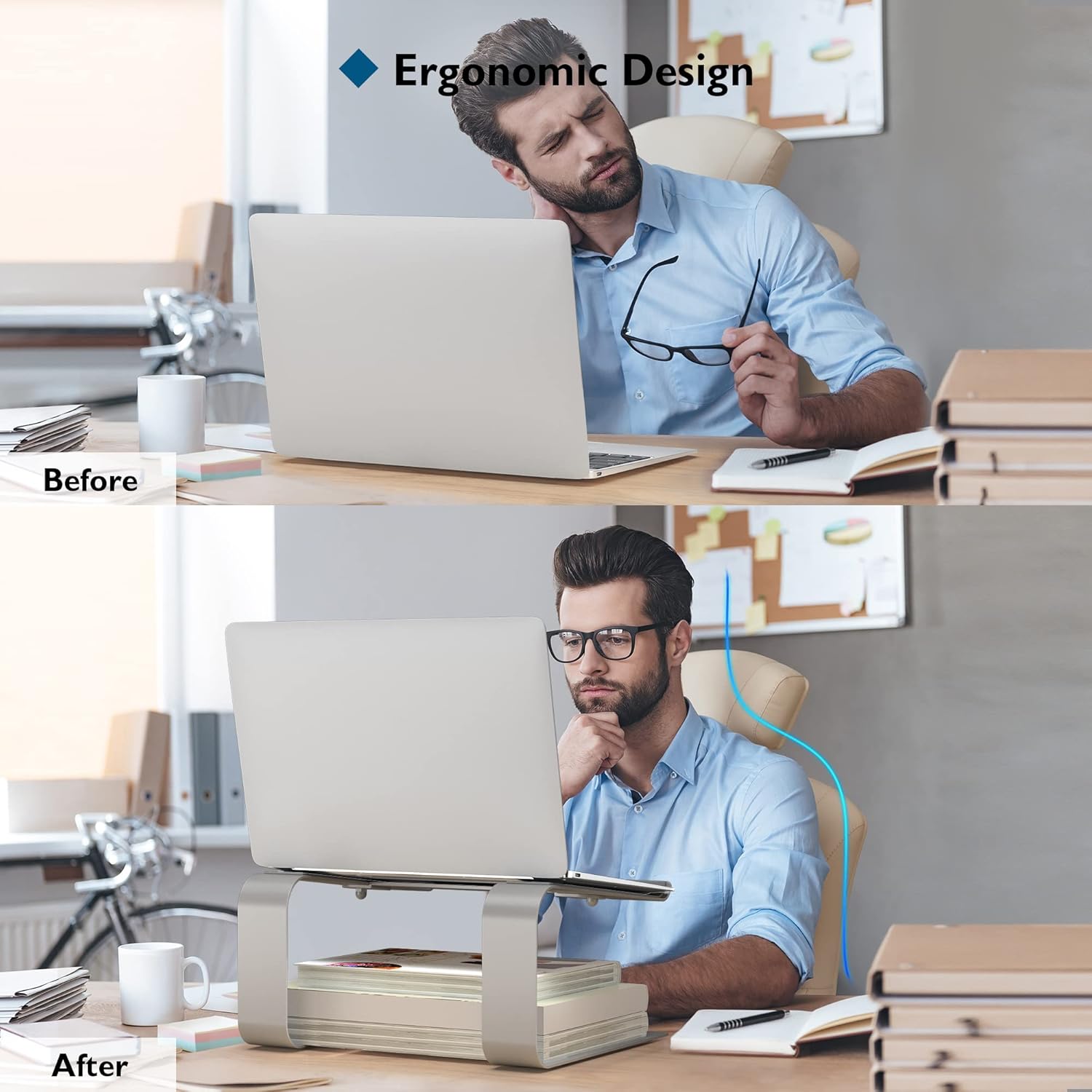 BONTEC - Support PC portable ergonomique - 10 à 17,3