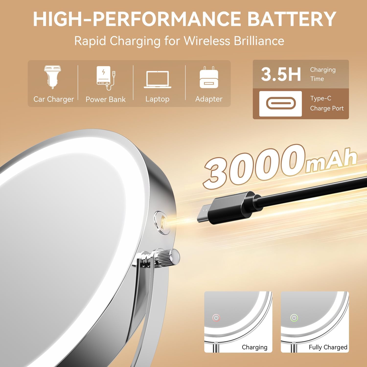 Auxmir - Miroir de maquillage double face 9