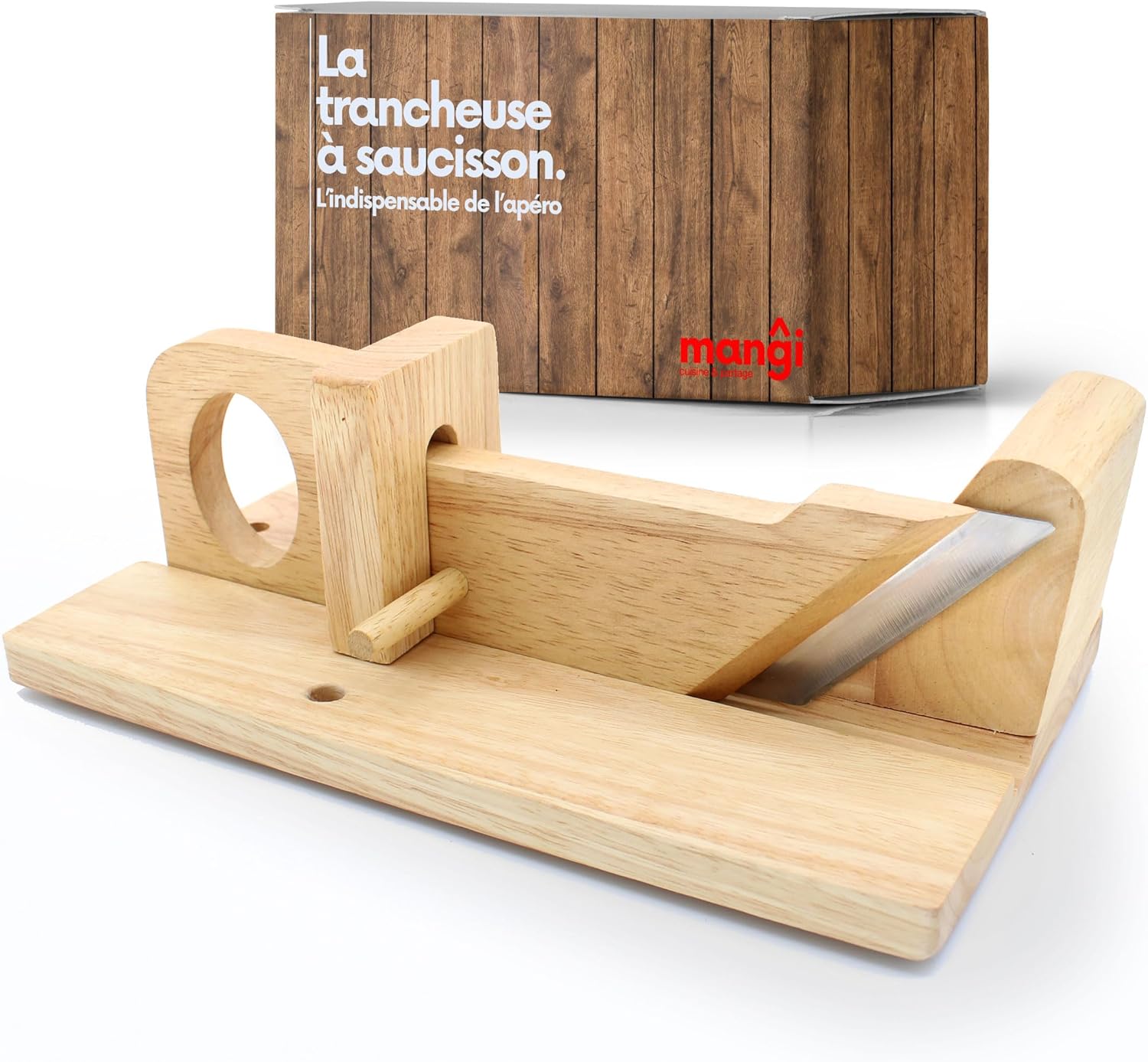 Mangi - trancheuse à saucisson bois éco-responsable - apéro