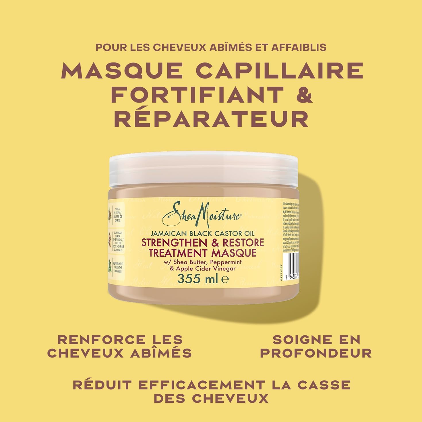 SheaMoisture - Strengthen & Restore - 2x355ml - Soin cheveux ricin noir