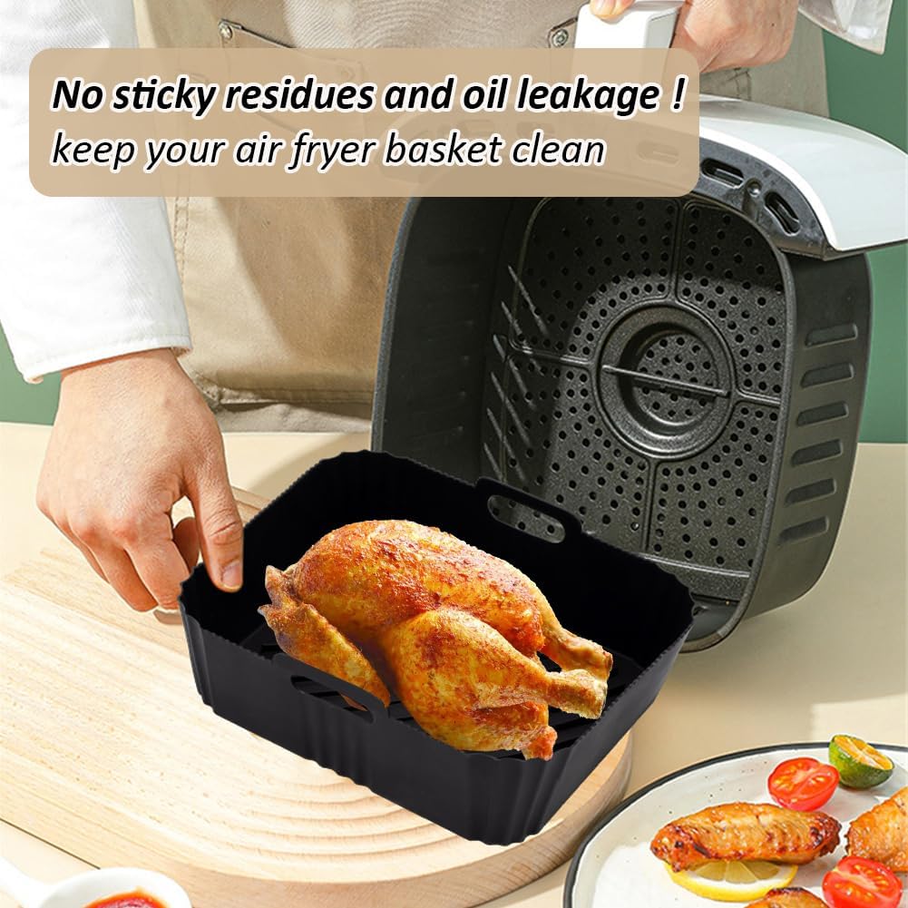 Moule silicone air fryer - compatible Moulinex/Philips/Lakeland - 5,2/3,1L - lot de 2, réutilisable, EZ901820