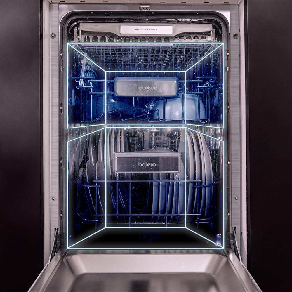 Cecotec - Bolero Aguazero - 45 cm - 11 couverts, 6 programmes, 1850 W, E, Dual Zone, Départ Différé, AquaStop, 4201