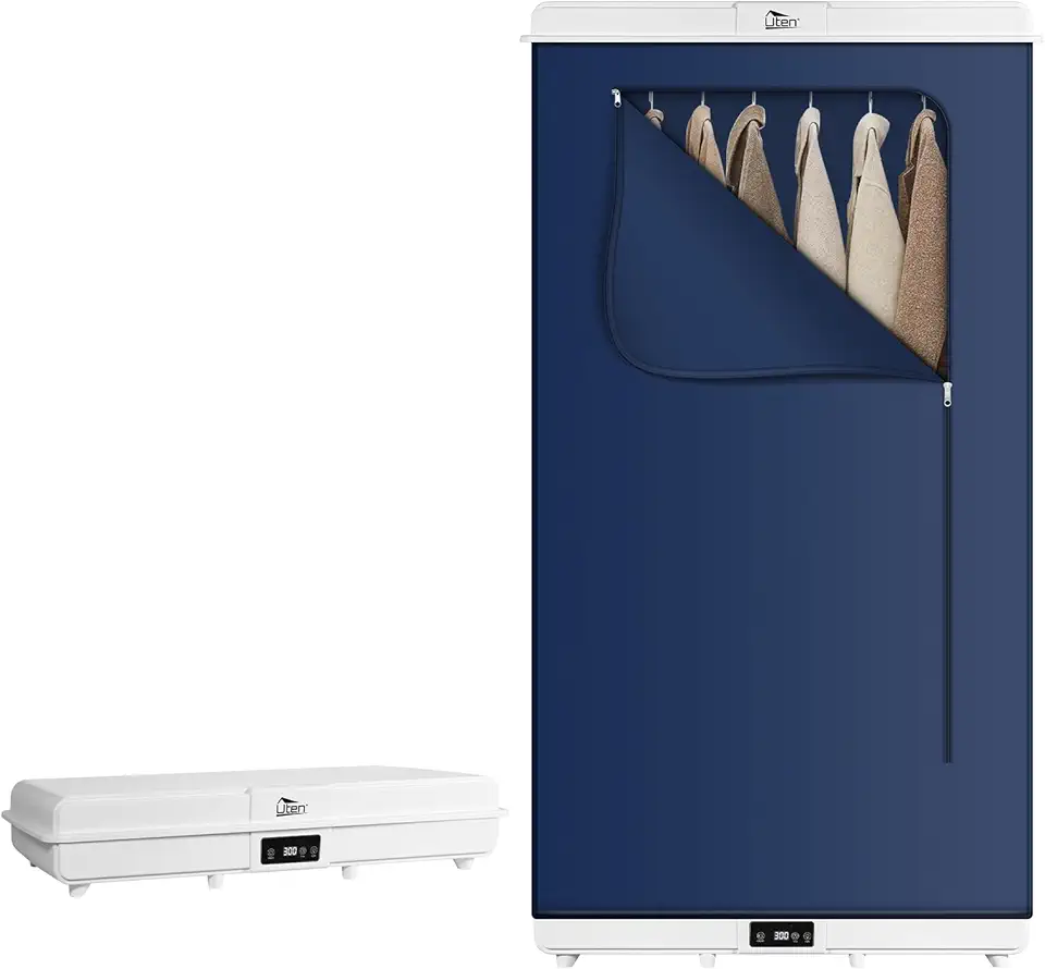 Sèche-linge électrique portable 1500W, amovible, minuterie, compact