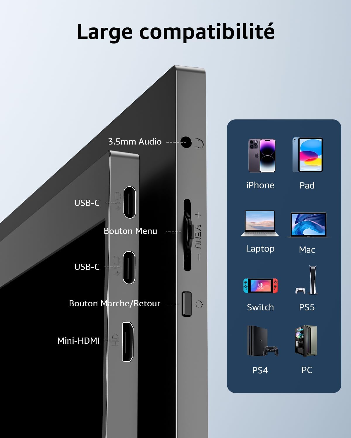 Yodoit - Écran portable série FHD - 15.6