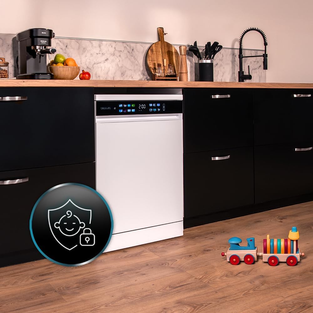 Cecotec - Bolero Aguazero 6210 D - 60cm - lave-vaisselle 15 couverts, écran FullColor XXL, Dual Zone, Aquastop, sécurité