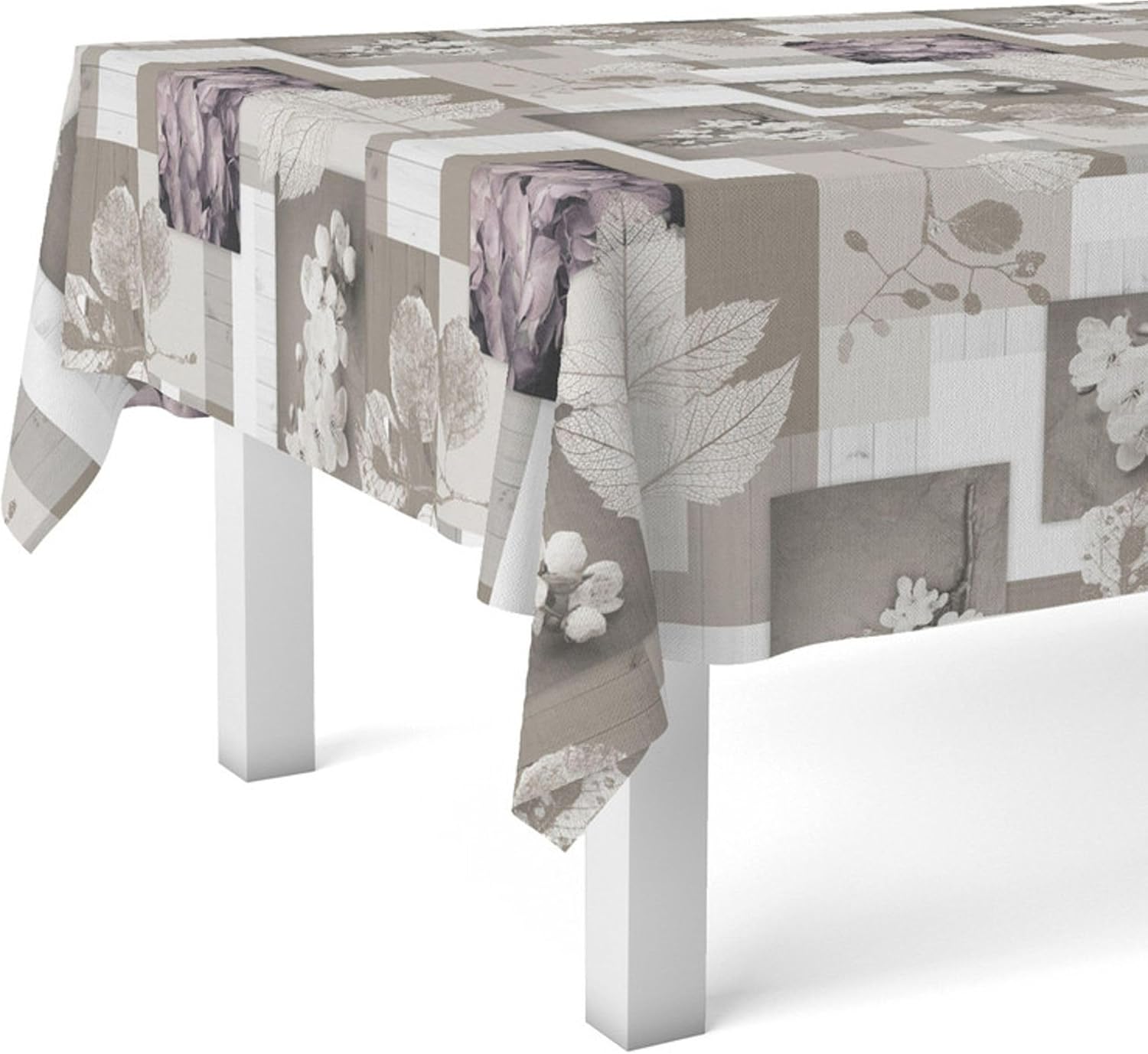 Nappe en toile cirée - Zen Feuilles - 220x140 cm - Anti-taches, imperméable, facile à entretenir