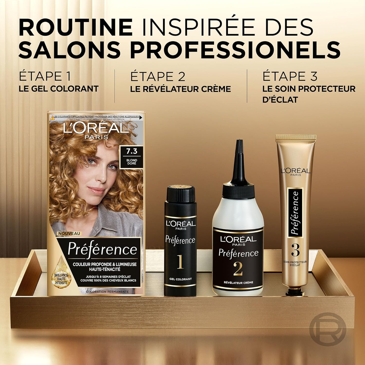 L'Oréal Paris - Préférence Floride 7.3 - blond doré - coloration permanente, couvrance totale cheveux blancs