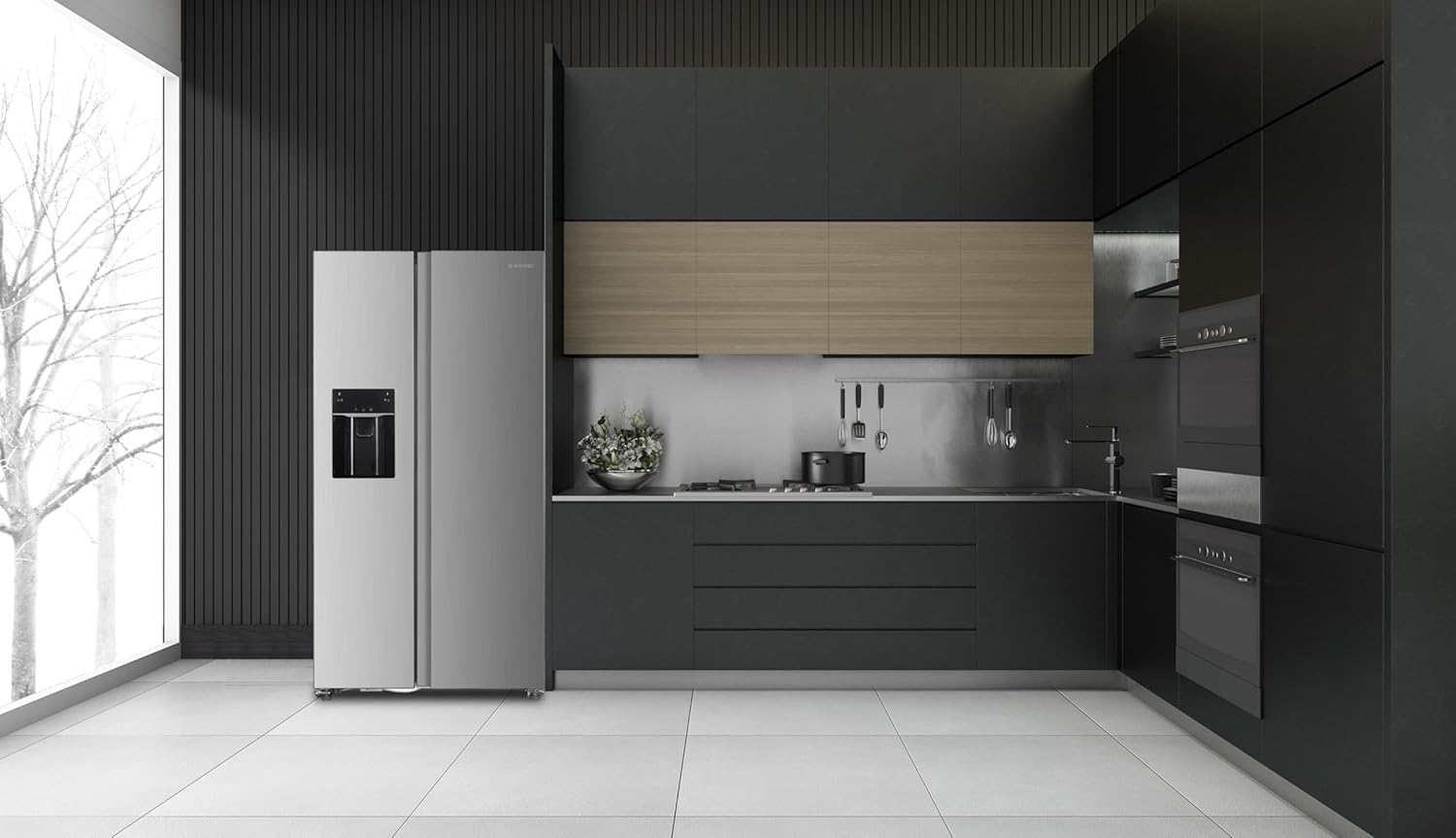 GEDTECH - Side by Side 513L inox - Distributeur eau & glaçons - GSBSA513IX