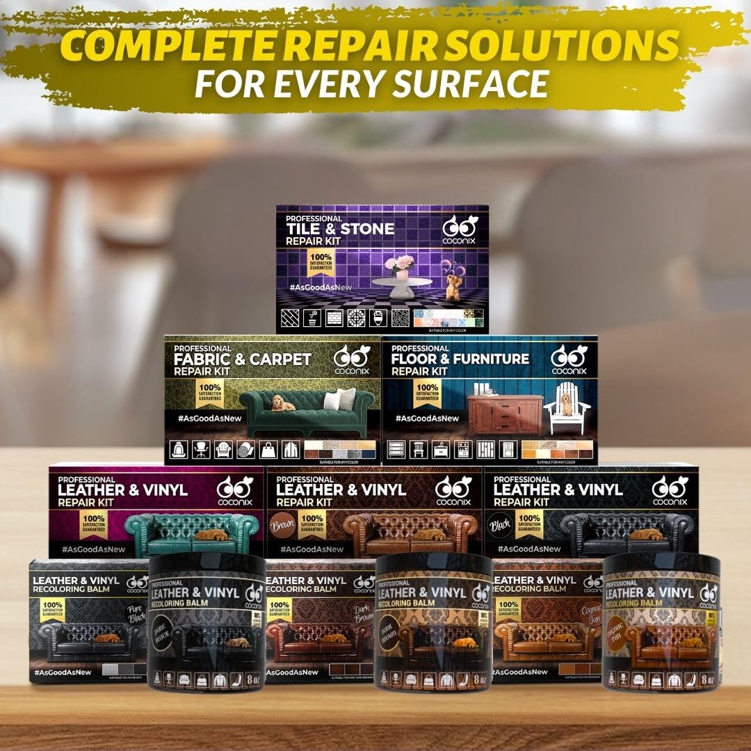 Coconix - Kit de réparation tissu/moquette - couleurs personnalisables, application facile, répare trous et brûlures