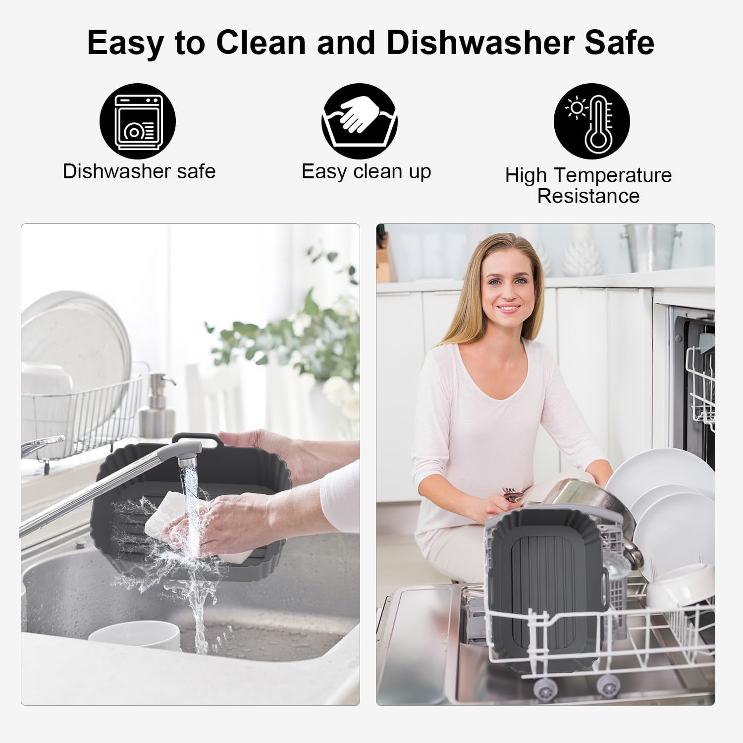 Moule silicone airfryer - compatible modèles 7,6L à 9,5L - réutilisable - AF300EU AF400EU AF200EU