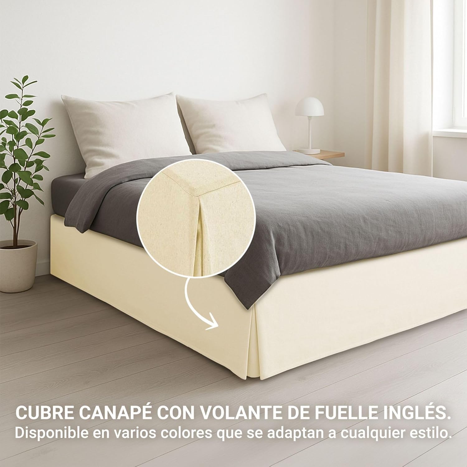 Drap-Housse canapé beige - 90x190/200 cm - Antidérapant, respirant, fabrication Espagne