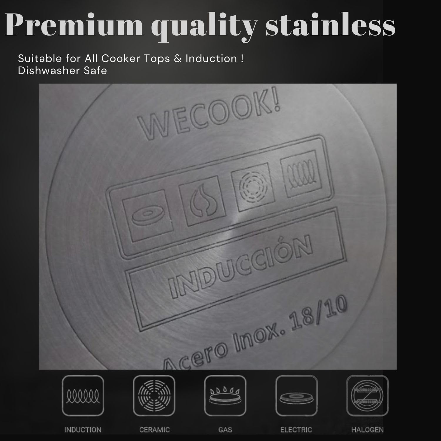 Wecook - casserole inox 18/10, 12 cm, bec verseur, 0,7L, induction