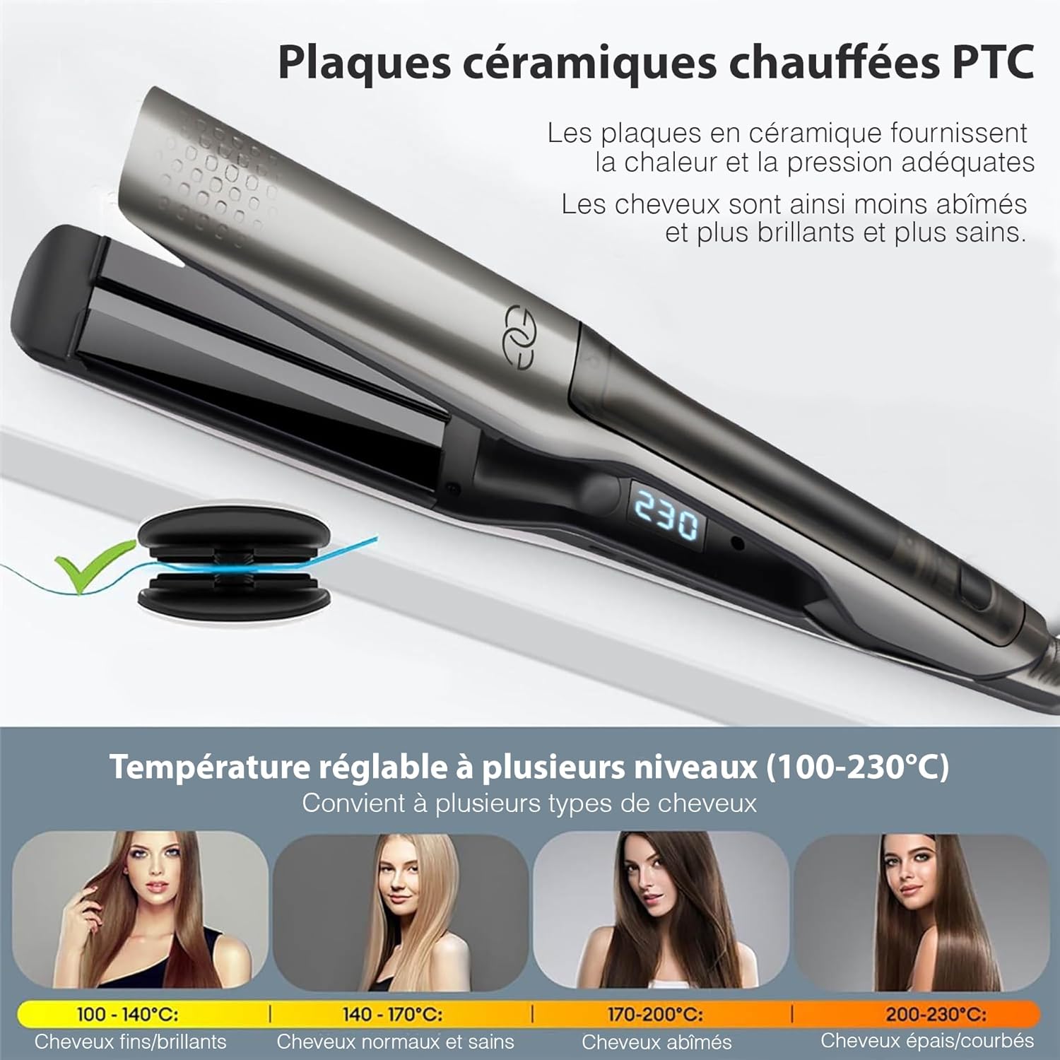 Golden Goods - Steampod Pro - 230°C - Lisseur vapeur céramique, 10 réglages, ionique