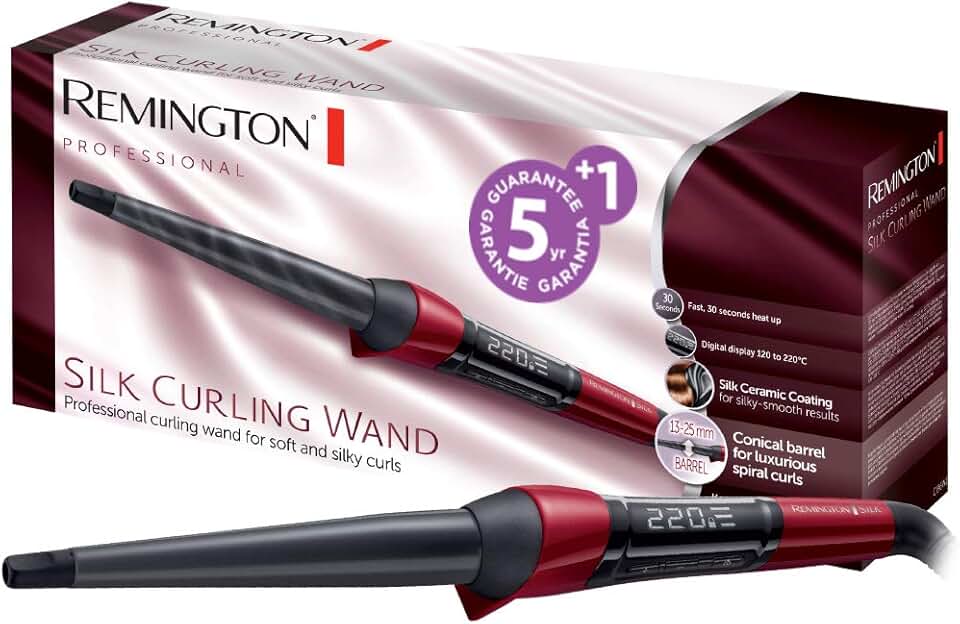 Remington - boucleur Silk série conique 13-25mm, céramique, 11 réglages, écran LCD, CI96W1