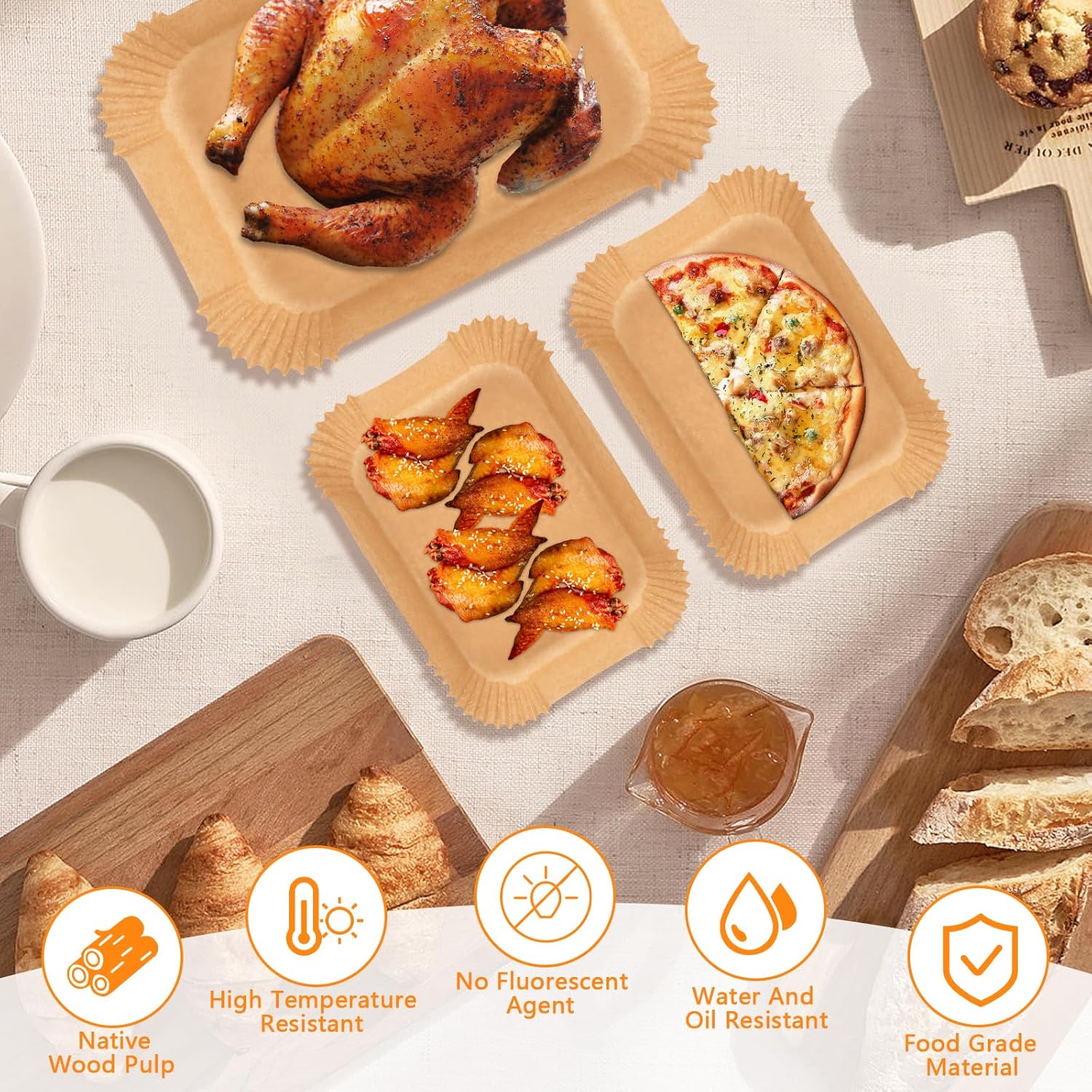 Papier pour friteuse à air - Flex Drawer dual zone - 5,2L & 10,4L - lot de 150 pièces - AF500EU