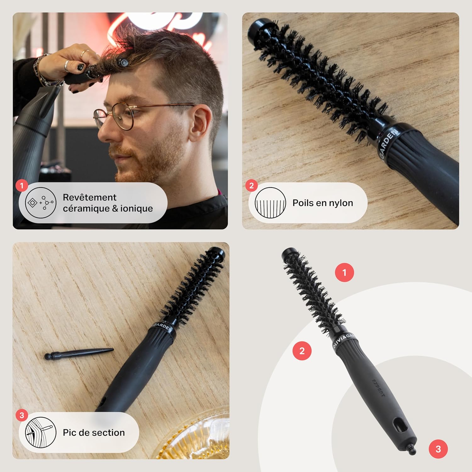 Olivia Garden - Expert Blowout Shine - céramique, antistatique, brushing lumineux