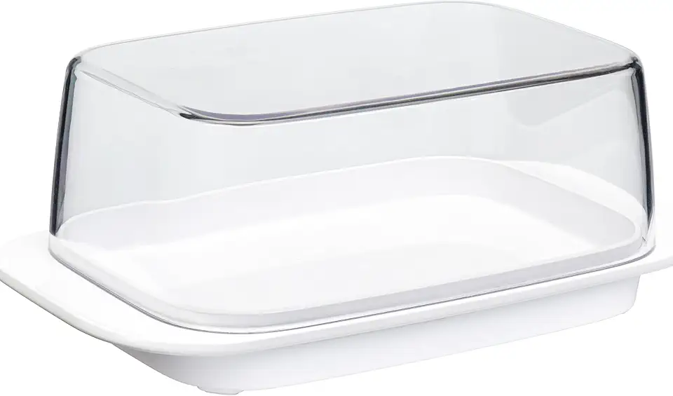 Mepal - Beurrier nouvelle édition - 250g - blanc, couvercle transparent, lavable lave-vaisselle