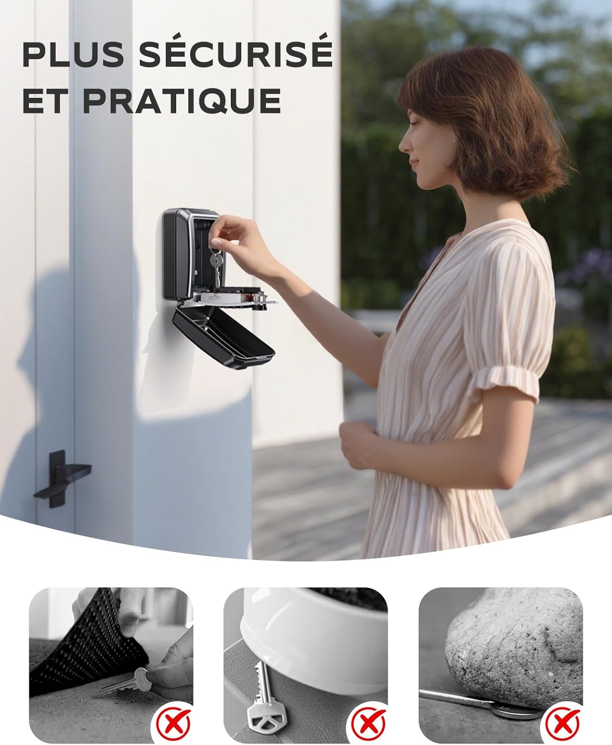 Mohard - Boite à Clefs Murale - grande capacité, code 12 chiffres, sécurisée, résistante intempéries