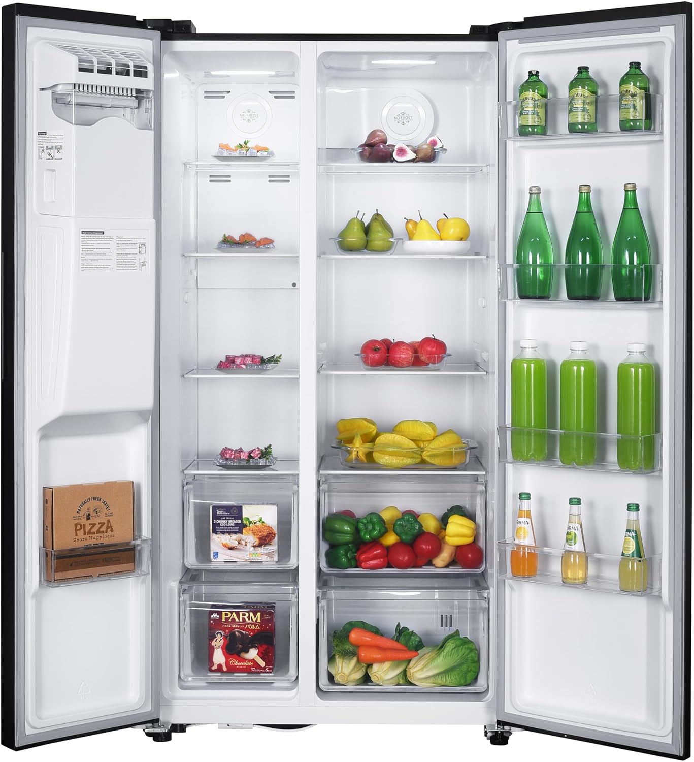 GEDTECH - Réfrigérateur side by side 513L, eau/glaçons, GSBSA513DX