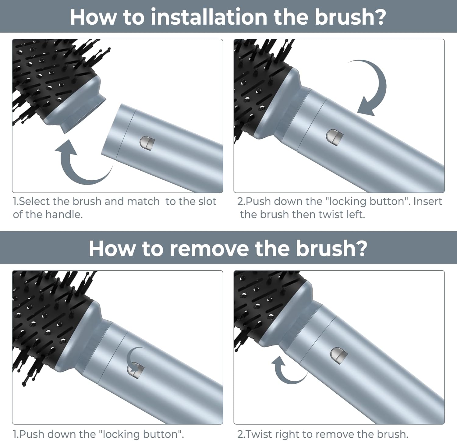 UKLISS - Air Styler 6 en 1 - 1400W - Ionique, multifonction, cheveux bouclés