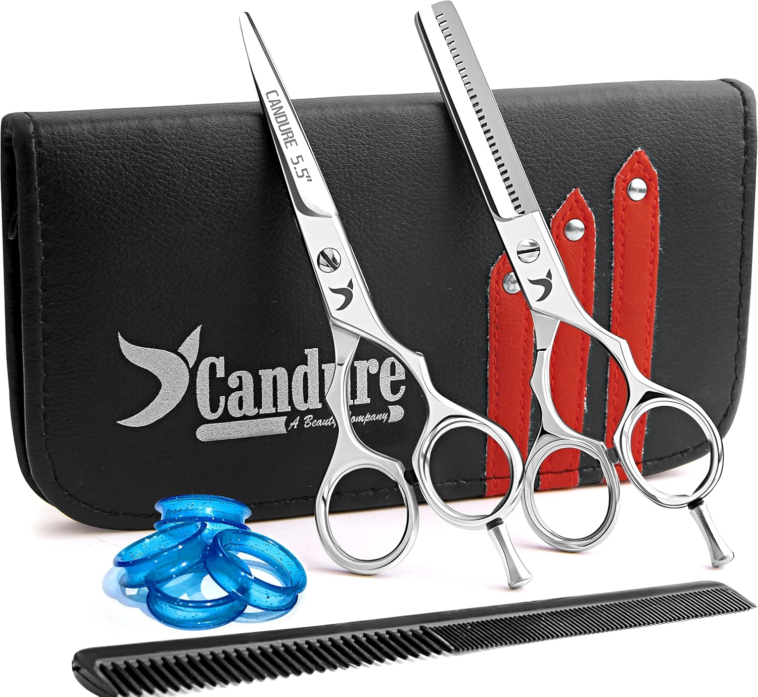 Candure - Set Ciseaux Coiffure Pro - acier inoxydable - coupe & effilage