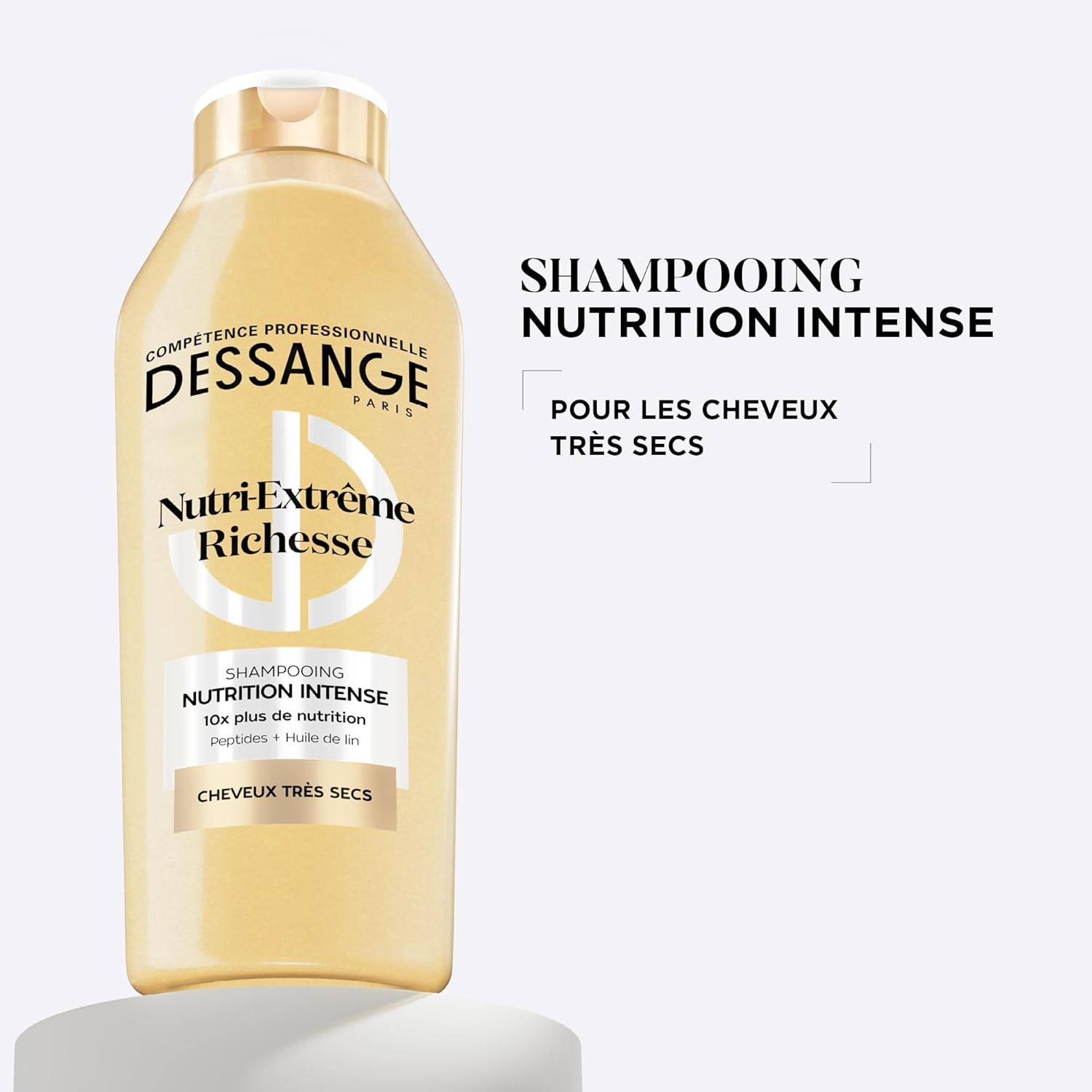 DESSANGE - Nutri-Extrême Richesse - 2 x 280ml - Shampoing nutrition intense, peptides & huile de lin, pour cheveux très 