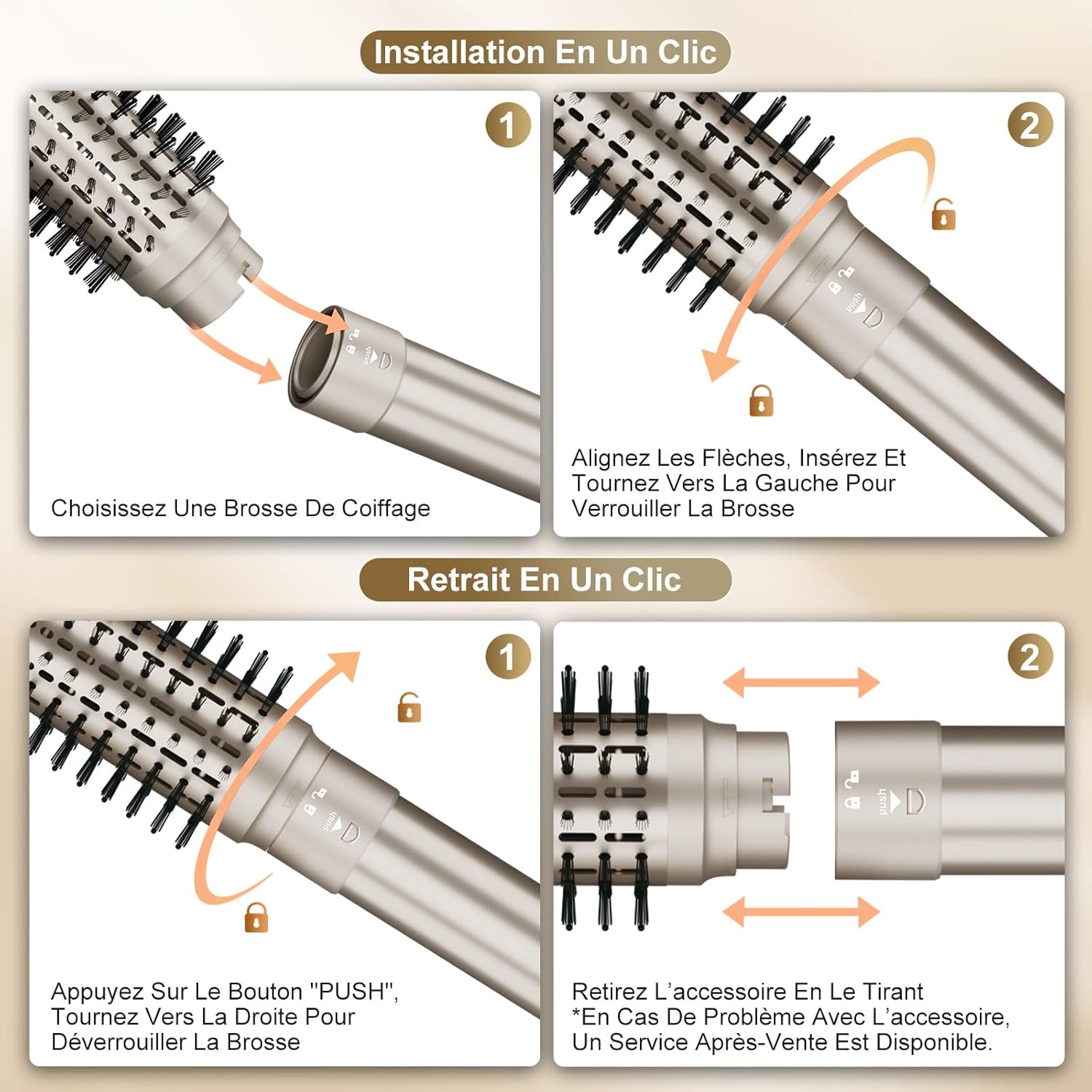 7MAGIC - Air Styler 6en1 - sèche-cheveux ionique, boucleur, brosses, sac voyage