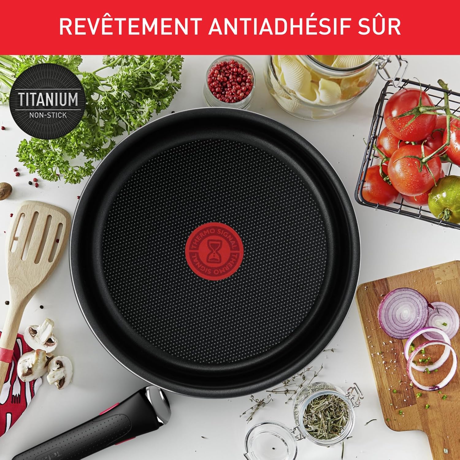 Tefal - Ingenio Easy Cook N Clean - 3 poêles 22/24/26 cm, poignée amovible, antiadhésif, sans induction, L1579002