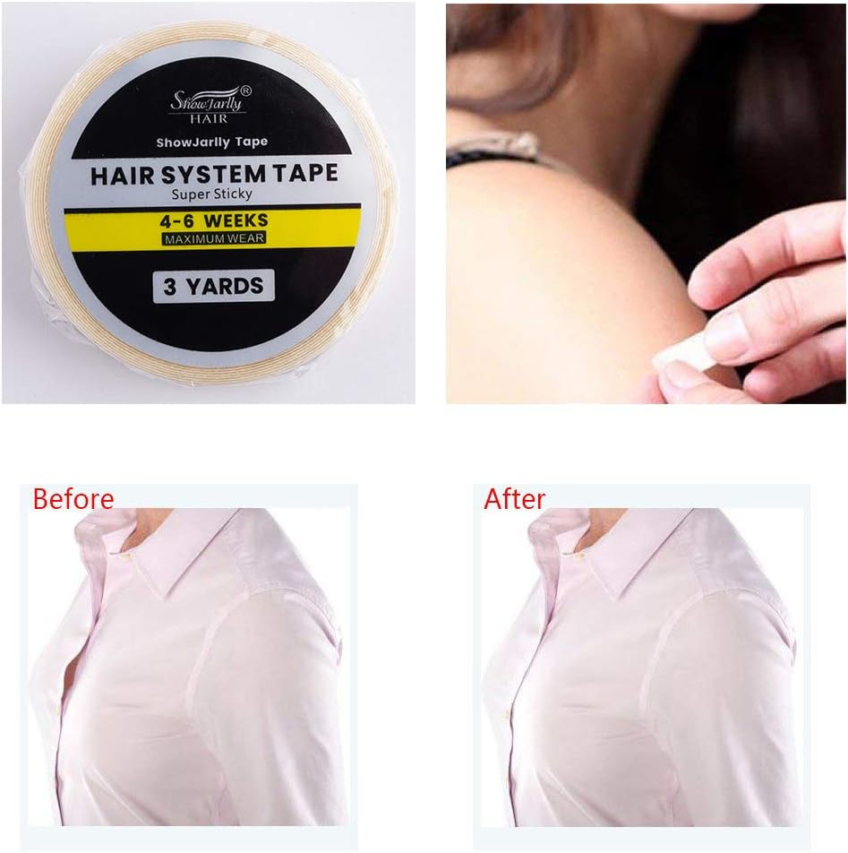 ShowJarlly - rouleau adhésif lace extra fort 2.5cm x 3Yards, fixation perruque