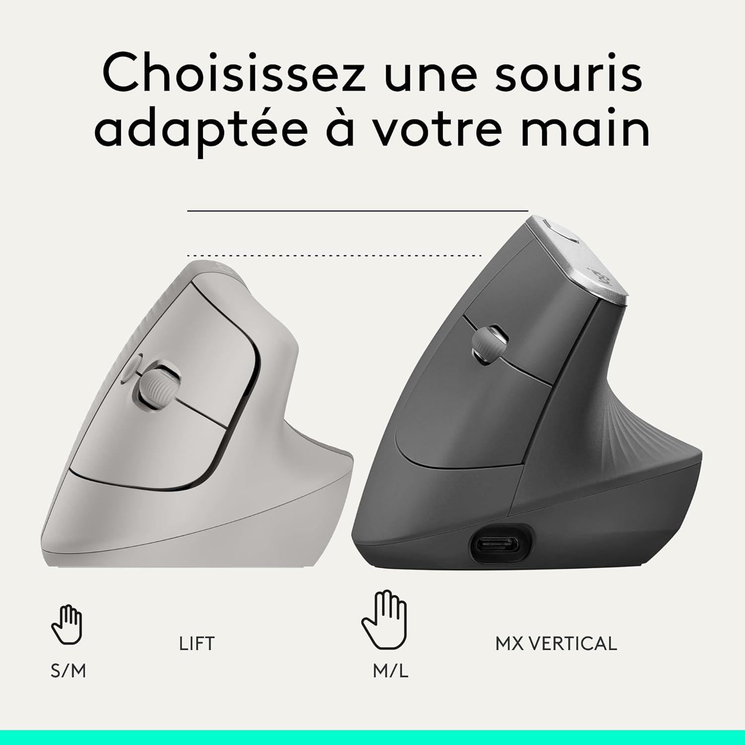 Logitech - Lift série - compacte - souris verticale ergonomique sans fil