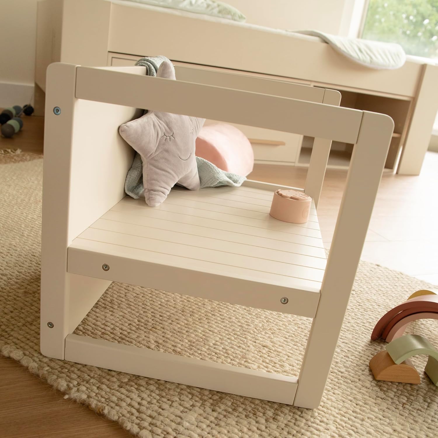 roba - Banc Enfant 2en1 réglable, 57x44 cm, convertible table/bureau, 60 kg, beige