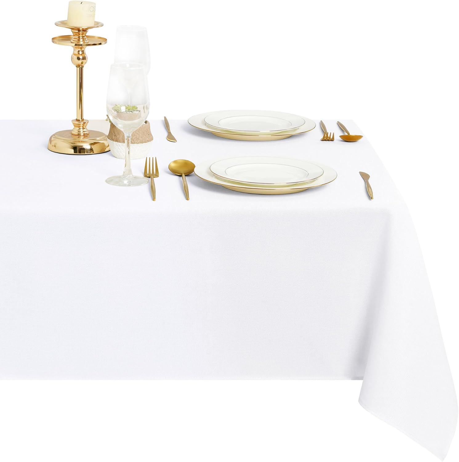 DWCN - nappe aspect lin 135x135cm, lavable, imperméable, anti-tache DWCN