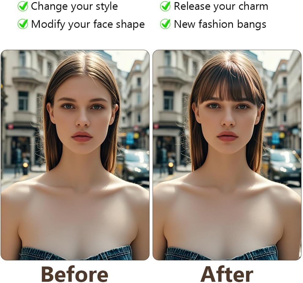 LOPHE - Frange à clip cheveux humains - marron foncé - bangs tressés