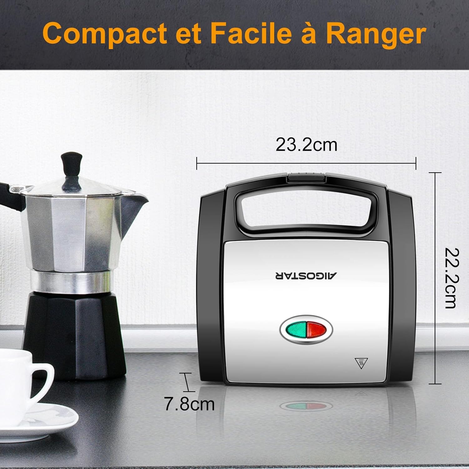 Aigostar - Lamo - 800W - plaques triangulaires, poignée froide