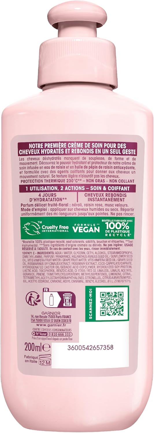 Garnier - Ultra Doux Vignes Merveilleuses - 200 ml - crème hydratante cheveux déshydratés