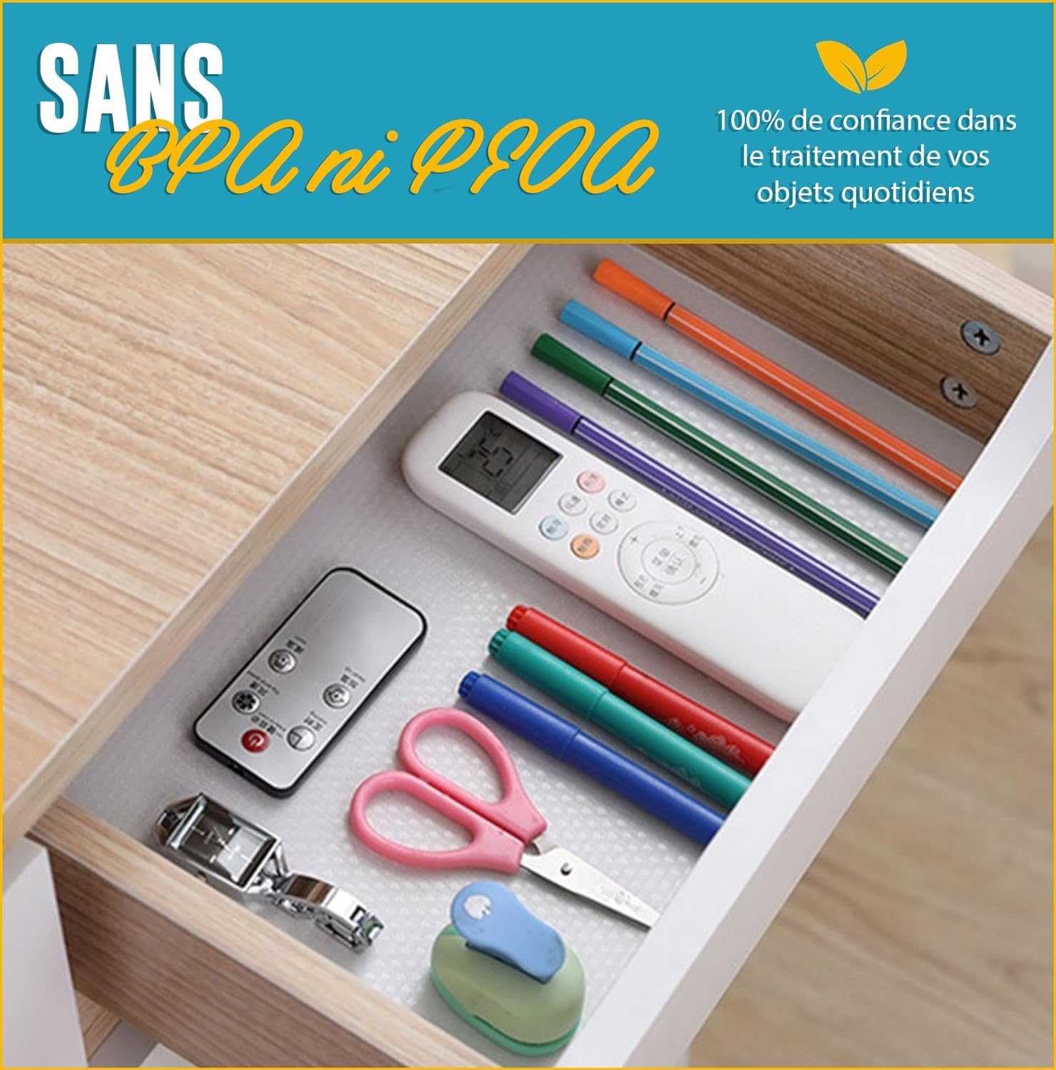 Linda's Essentials - tapis antidérapant cuisine 60x500cm, protection tiroir