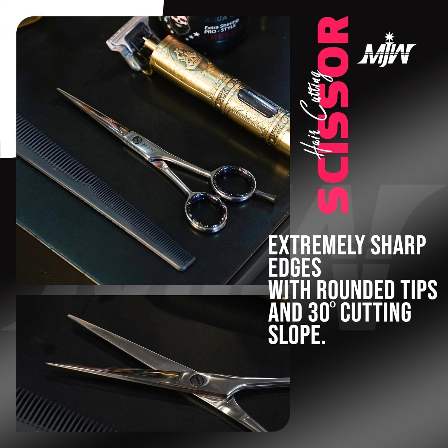 MJW - ciseaux de coiffure professionnels - 6,5