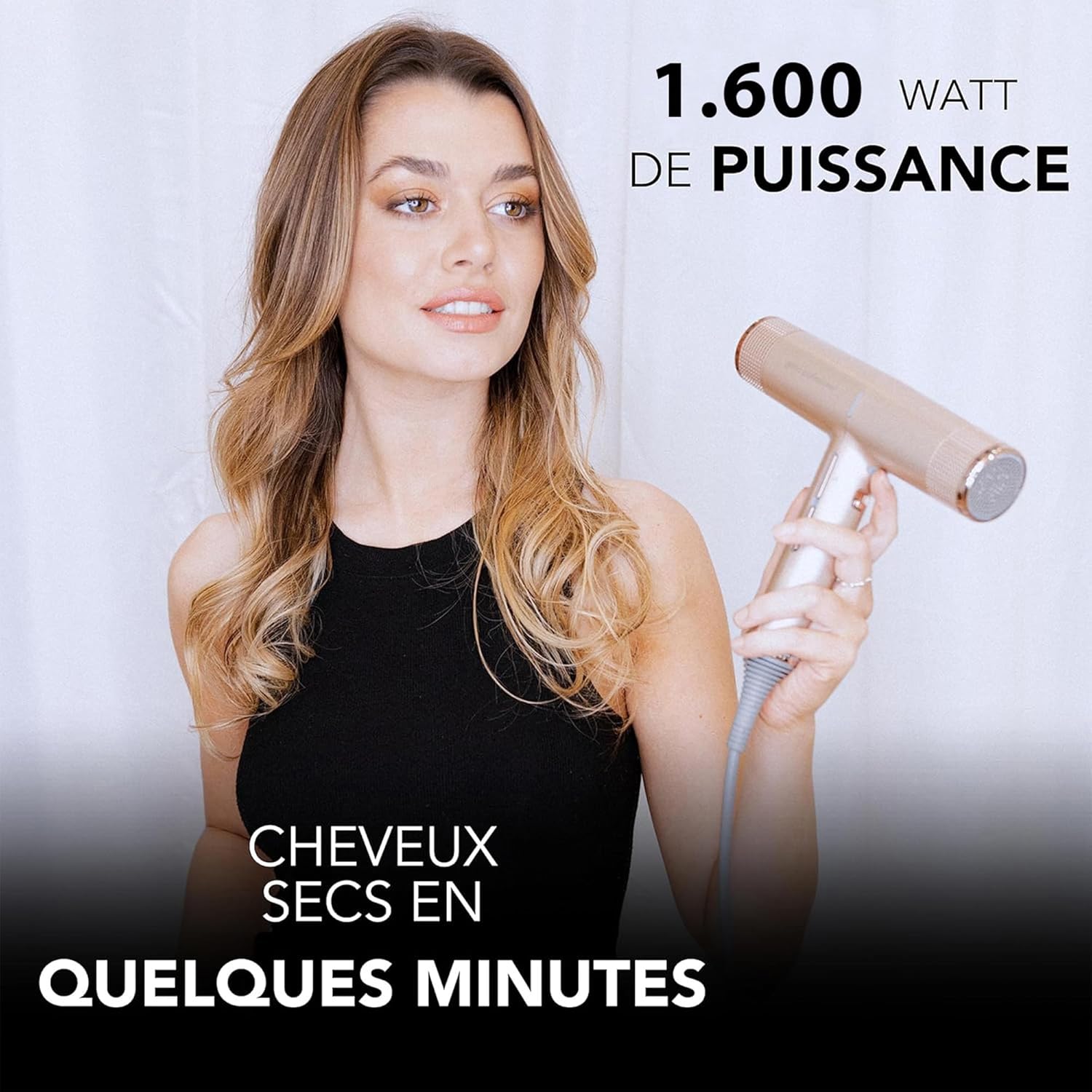 GA.MA Italy - iQ Perfect - sèche-cheveux ultraléger 1600W - Oxy-Active, moteur sans balais, Gold Rose