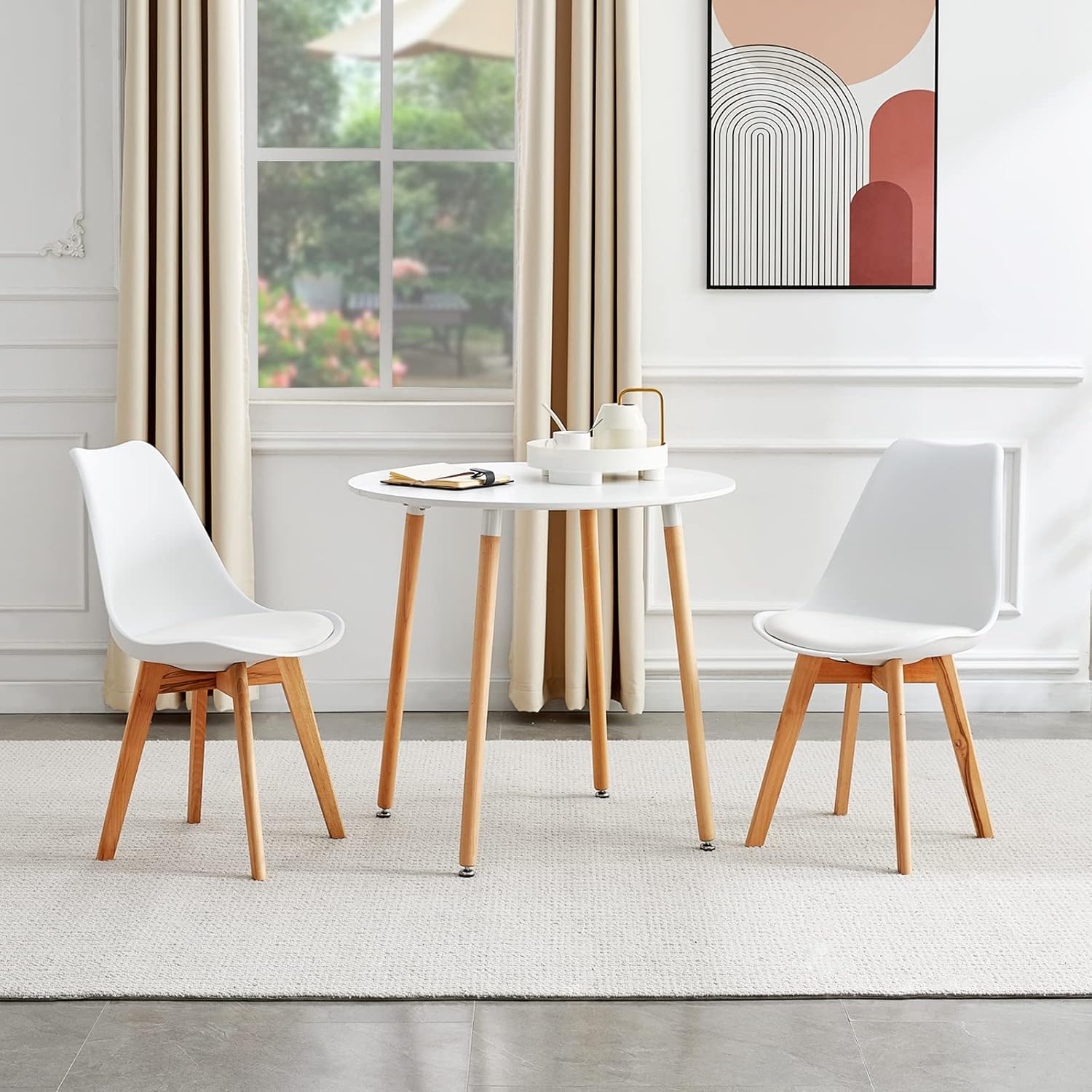 H.J WeDoo - table ronde scandinave - 80cm - bois blanc, style moderne