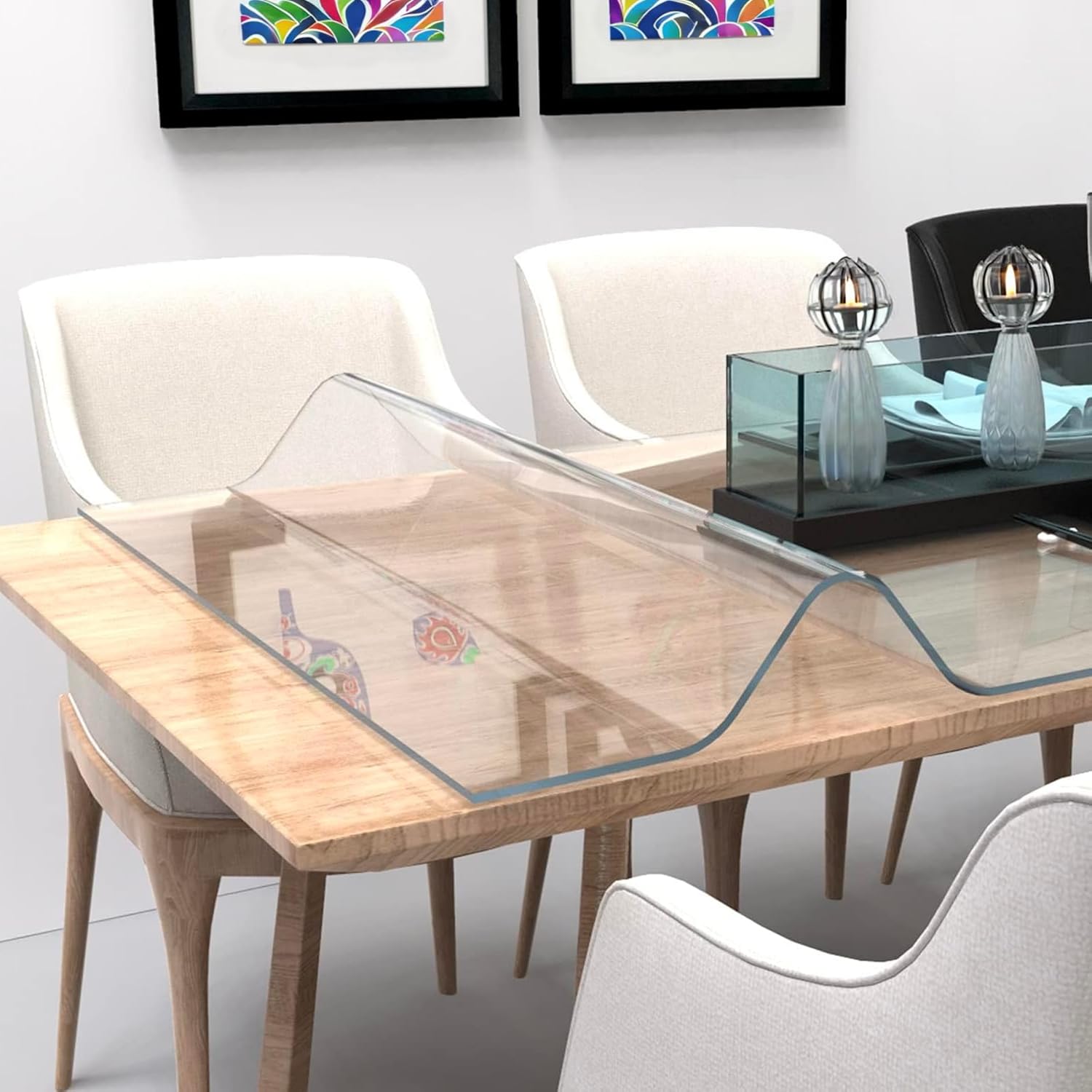 Artwelt - nappe de protection transparente série Cristal - 180x90 cm - lavable et étanche