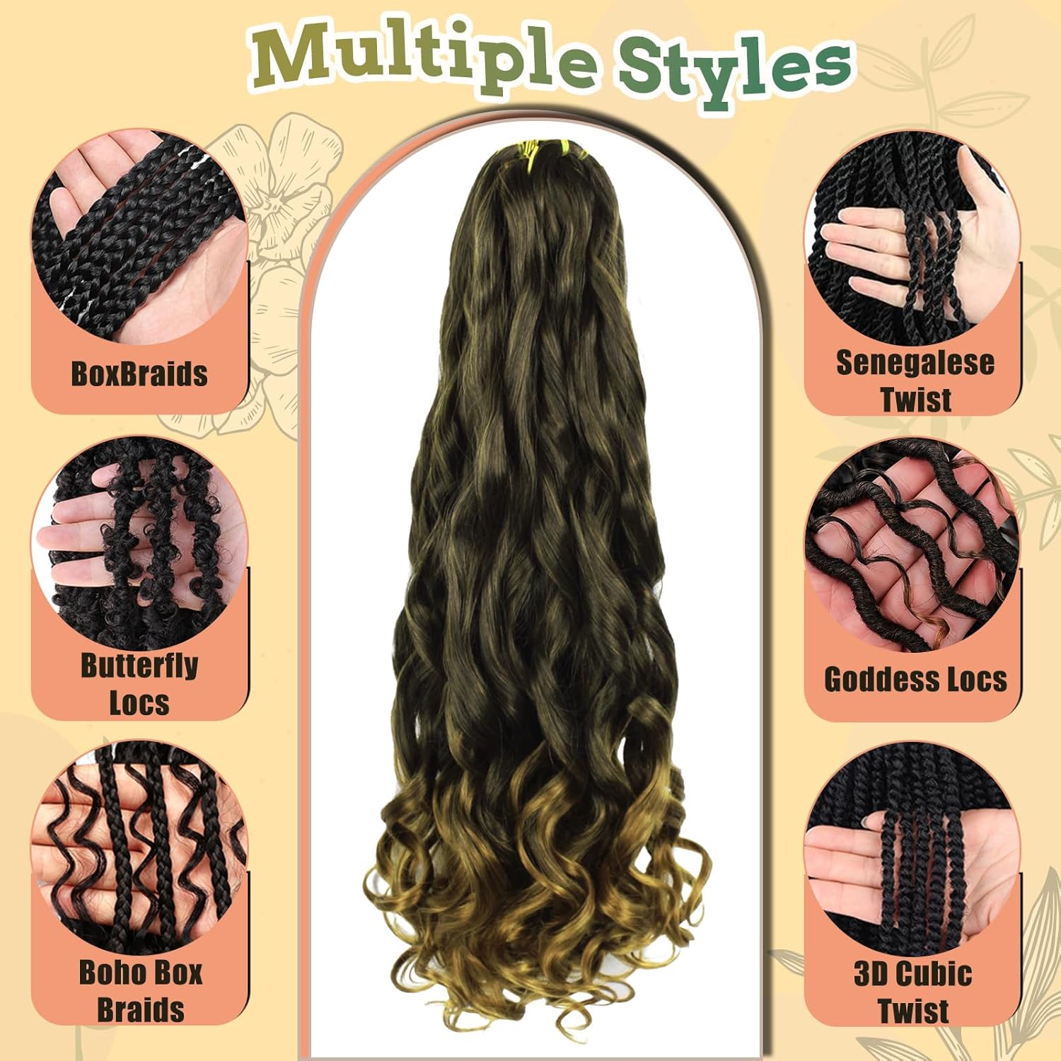 Enbeautiful - French Curl Braiding Hair 24