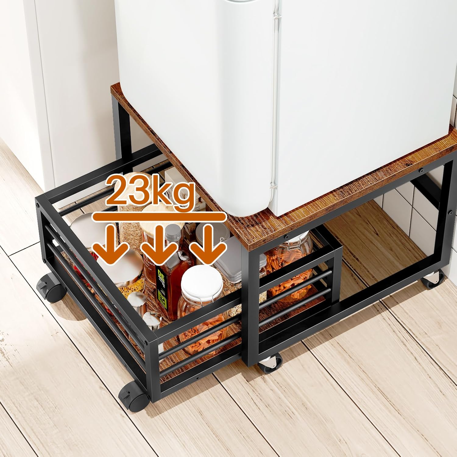 HOOBRO - support mini-réfrigérateur, métal, roulettes, EBF155TL01