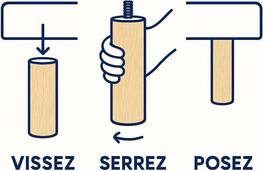 La Fabrique de Pieds - Cylindres bois verni clair - 25x6x6cm - lot de 4 - AM20170003