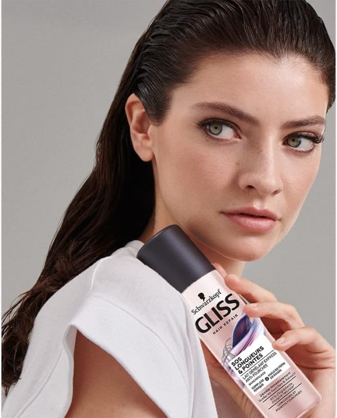 Schwarzkopf - Gliss SOS Longueur & Pointes - 200ml - Lait démêlant, 90% naturel, scelle fourches