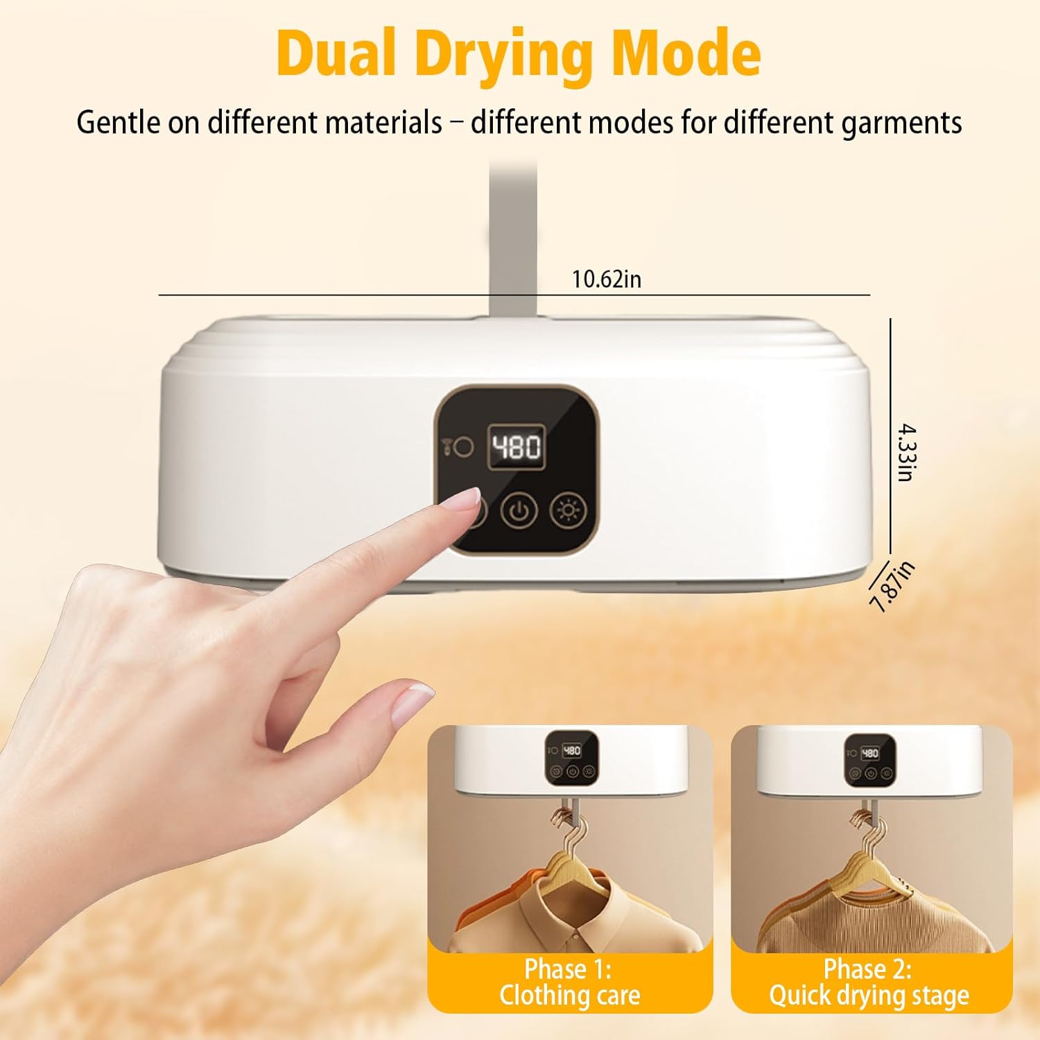 Sèche-linge électrique portable - pliable, minuterie 8h, UV, LED, PTC, idéal maison/voyage