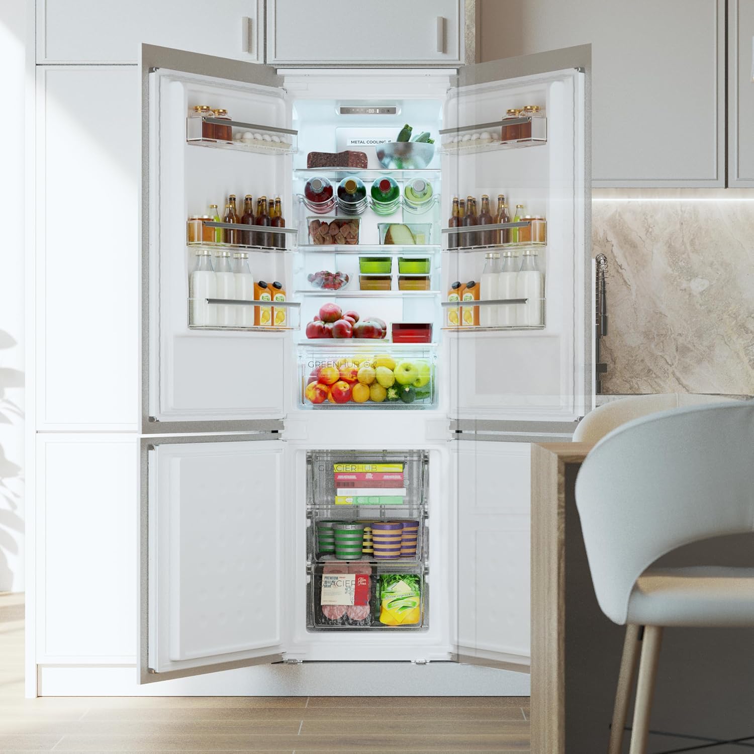 Cecotec - Bolero CoolMarket Combi Série - 177x54 cm - No Frost, 232L, Fast Freezing, Mode Vacances, BI-S MC 232 E