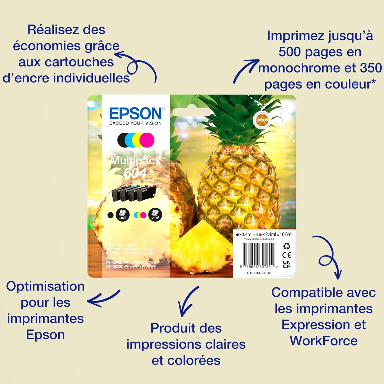 Epson - Cartouche 604 série - noir - encre haute qualité, longue durée