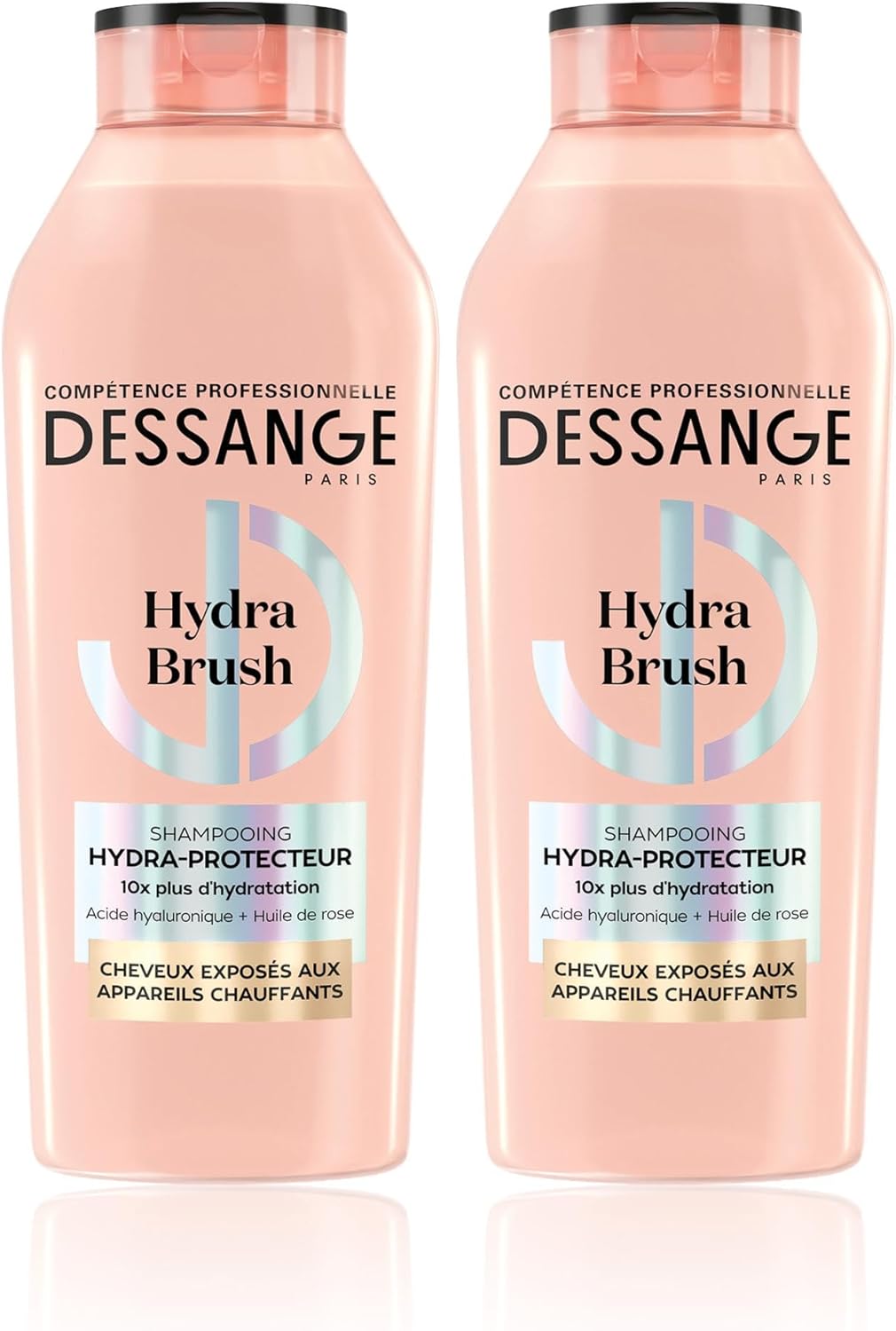 DESSANGE - Hydra Brush - 2x280ml - shampoing hydratant & protecteur cheveux chauffés