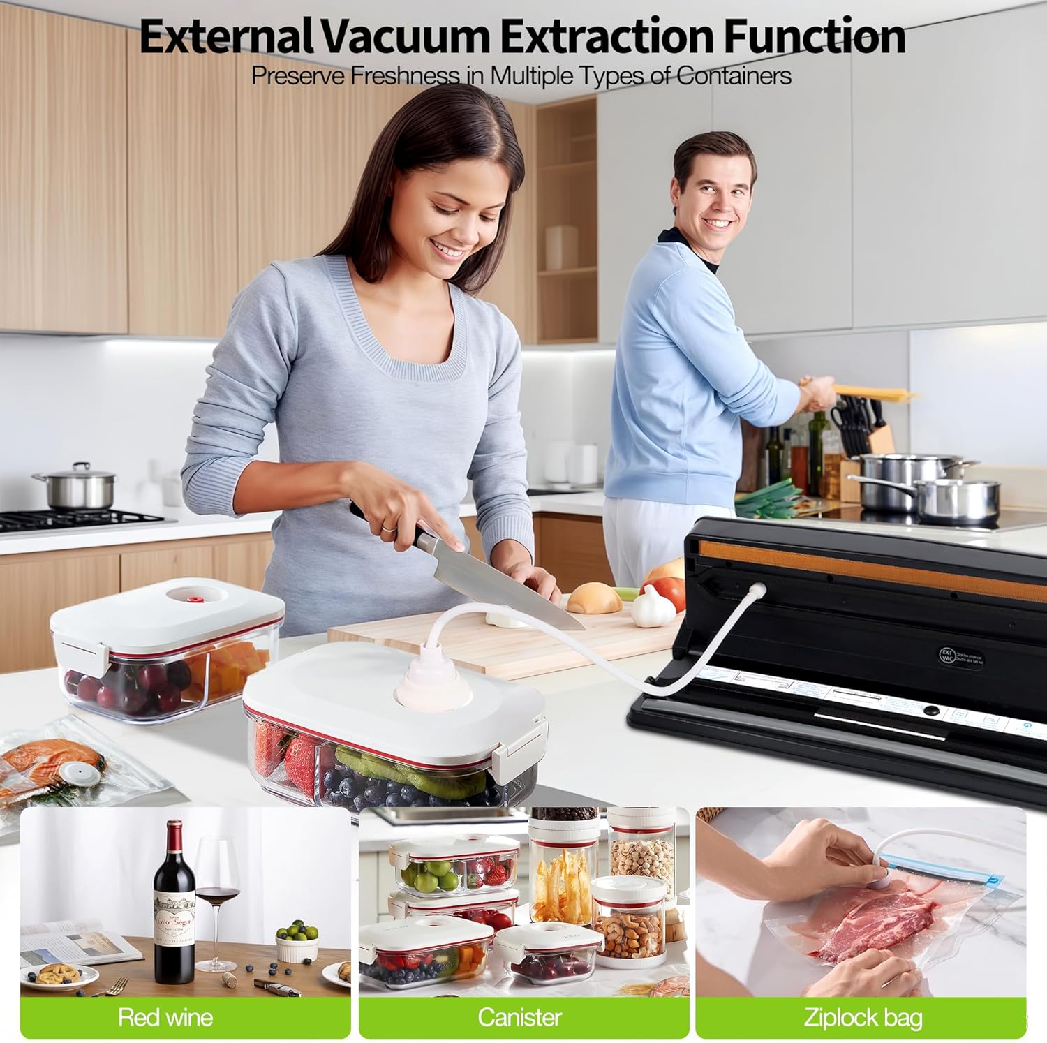 DeeprBetter - Machine sous vide Pro 90kPa, double pompe, 13mm, 15 sacs