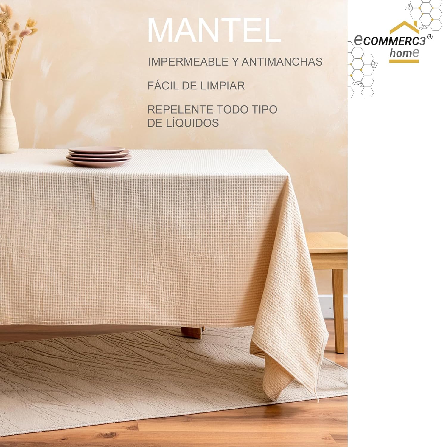 Nappe en toile cirée - rectangulaire 100x140 cm - grise, anti-taches, imperméable